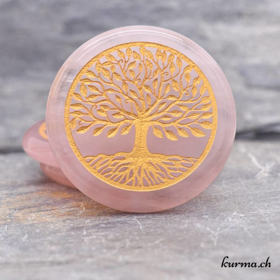 Arbre De Vie Grav Sur Quartz Rose Dor Cm N Kurma Ch