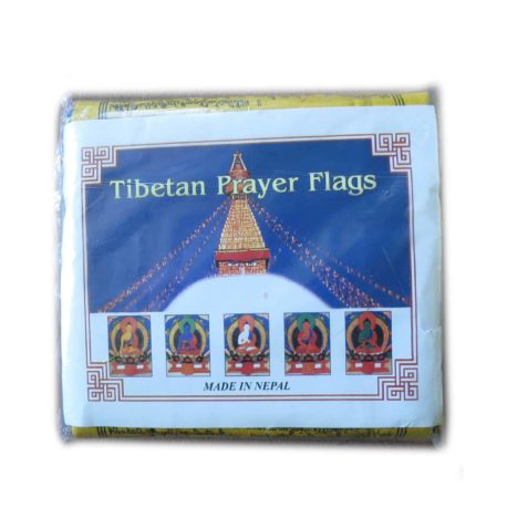 Drapeaux de prières bouddhistes tibétains - (B) Coton - Noir - 4066 Paquet 5pcs