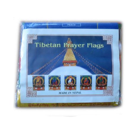 Drapeaux de prières bouddhistes tibétains - (C) Coton - Couleur - 4075 Paquet 5pcs
