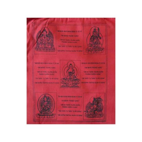Anglais-(C)-4086-3-Rouge-Drapeaux-de-prières-bouddhistes-tibétains