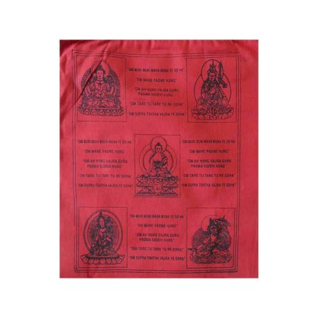 Englisch-(C)-4086-3-Rot-Fahnen-von-tibetisch-buddhistischen-Priestern