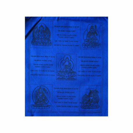 Anglais-(C)-4086-5-Bleu-Drapeaux-de-prières-bouddhistes-tibétains
