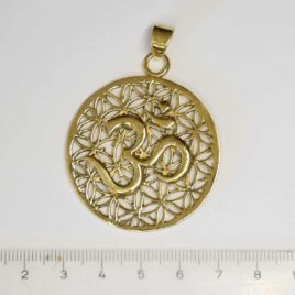 Fleur de vie Om - Pendentif en Laiton - N°6736 • Pendentif Laiton N°6736 Fleur de vie Om - Pendentif en Laiton - N°6736