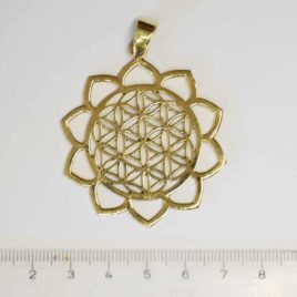 Fleur de vie et Lotus - Pendentif en Laiton - N°6752 • Pendentif Laiton N°6752 fleur de vie lotus Fleur de vie et Lotus - Pendentif en Laiton - N°6752