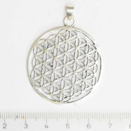 Fleur de vie - Pendentif en Laiton Argentée - N°6759 • Pendentif Laiton N°6759 fleur de vie agrentee Fleur de vie - Pendentif en Laiton Argentée - N°6759