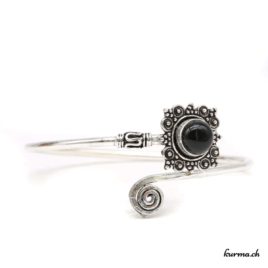 Spirale und Amethyst - Armband aus versilbertem Messing - N°6654.1