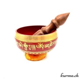 Bol tibétain 3 métaux Ocre - 316gr - N°3444.16 • bol chantant 3metaux 3444.16 2 Vente bol tibétain 3 métaux