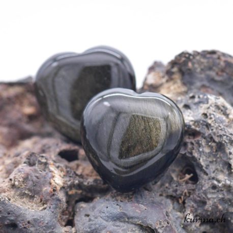 Coeur 2 cm - Obsidienne Dorée - Nº14235-1 disponible dans la boutique en ligne Kûrma. Votre magasin de pierre et minéraux en suisse
