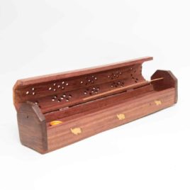 Porte-encens en bois – Boite avec couvercle – 30cm – N°3904.1