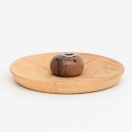 Porte-encens en bois - Bicolore boule - 7cm - N°6126.1 • Porte encens en bois N°6126.1 16gr 7x15cm 1 Porte-encens en bois – Bicolore boule – 7cm – N°6126.1