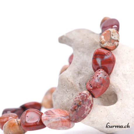 Acheter Bracelet Jaspe Rouge Brèche - Nuggets - N°15347-3 dans la boutique en ligne Kûrma. Spécialisé dans des pierres de qualité directement importer depuis les artisans lapidaires.