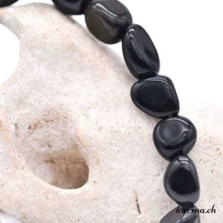 Acheter Bracelet Obsidienne Noire Nuggets - N°15353-2 dans la boutique en ligne Kûrma. Spécialisé dans des pierres de qualité directement importer depuis les artisans lapidaires.