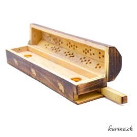 Porte-encens - Bois - Boite avec couvercle - 30cm