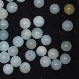 Aigue-marine – Perles 6.5mm – 65 pcs – N°7599