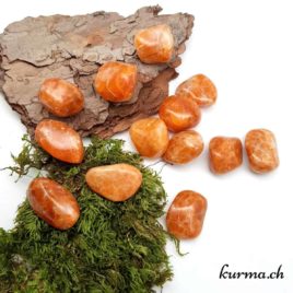 Calcite Orange - Pierre roulée 2cm à 3cm - N°5978.1 • Calcite orange Pierre roulee 59783 Calcite Orange – Pierre roulée 2cm à 3cm – N°5978.1