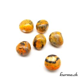 Jaspe Bourdon - Jaspe Eclipse (Orpiment-Réalgar) - Pierre roulée 2cm à 3cm - N°5482.1 • Jaspe Bourdon Pierre roulee 5482 03 Jaspe Bourdon – Jaspe Eclipse (Orpiment-Réalgar) – Pierre roulée 2cm à 3cm – N°5482.1