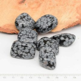Obsidienne Flocons de neige – Pierre roulée 2.5cm à 3cm – N°5156.1