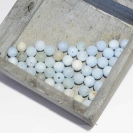 Aigue-marine Mate – Perles 8.5mm – N°7600