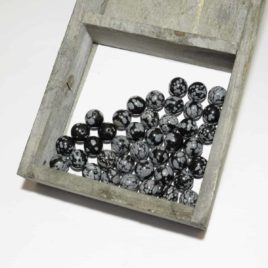 Obsidienne flocon de neige - Perles 10mm - N°6046 • Pierre Ligne Ronde N°6046 Obsidienne Flocon de neige 10mm 1 achat obsidienne en perles
