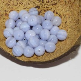 Calcédoine bleue - Perles 10.5mm - N°7666 • Pierre Ligne Ronde N°7666 Calcédoine Bleu 105mm 1 perle calcédoine bleu 10mm