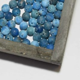 Perles Apatite bleue mate 6mm