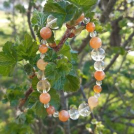 Bracelet Cornaline et Citrine avec grelot (Br.0005) • cornaline.citrine.grelot Br bracelet en perles cornaline et citrine