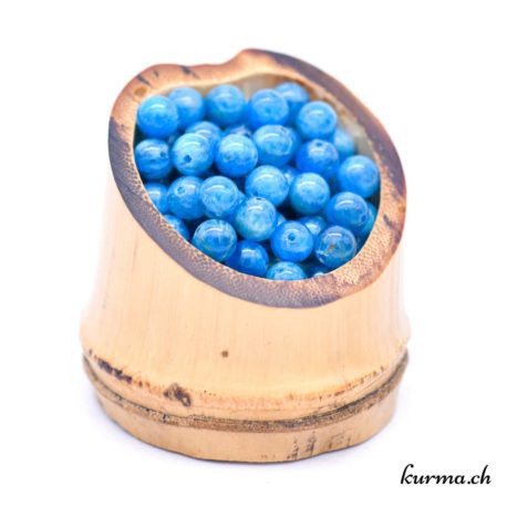 Perle Apatite Bleue 6mm AA - Nº10245-1 disponible dans la boutique en ligne. Kûrma ta boutique Suisse de bijoux en perles et de création