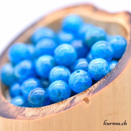 Perle Apatite Bleue 6mm AA - Nº10245-3 disponible dans la boutique en ligne. Kûrma ta boutique Suisse de bijoux en perles et de création