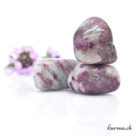 Tourmaline rose (Rubellite) sur quartz – Pierre roulée – Taille M