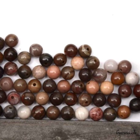 Perles bois pétrifié 6mm