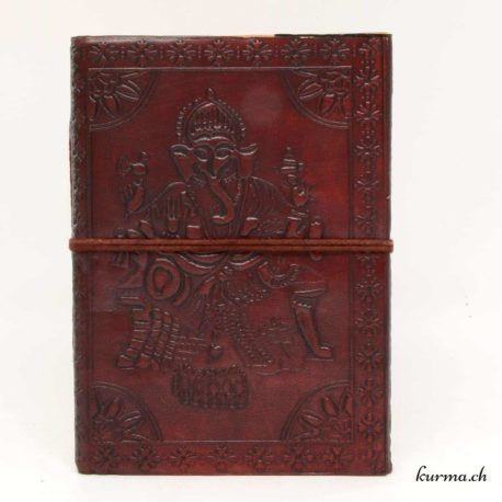 Livre en cuir - ficelle - (C) 10,5x15x1,5cm - Ganesh- N°3242.1