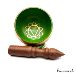 Bol tibétain 3 métaux vert - 320gr - N°3444.13 • bol chantant 3metaux 3444.133 Bol tibétain 3 métaux