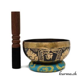 Bol chantant gravé - Om et Dorje - 537gr - 14cm - N°3451.9 • bol chantant grave 3451.9 3 Bol chantant 7 métaux gravé
