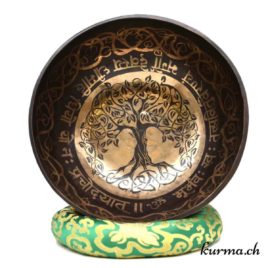 Bol chantant gravé arbre de vie - 30cm - N°6556.2 • bol tibetain chantant grave arbre de vie 6556.2 4 Bol chantant arbre de vie gravé
