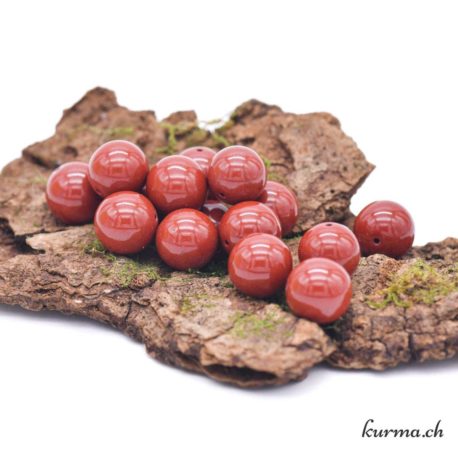 Perle Jaspe Rouge 10mm 1 disponible dans la boutique en ligne Kûrma. Votre magasin de pierre et minéraux en suisse