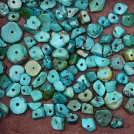 Turquoise pierre roulée à facette - Perles 8-15mm - N°8206 • Turquoise pierre roulee facette 8x15mm 8206 Achat turquoise en perles
