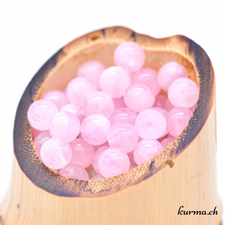 Lot De 62 Perles De Quartz Pastèque - 6mm, Perles Rondes, Neuf, Pour Création Bijoux