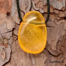 Calcite orange - Pendentif en pierre percée - N°5943.1 • Calcite orange 5943.1 12gr 3.2x2.2x1cm 1 Calcite orange pendentif