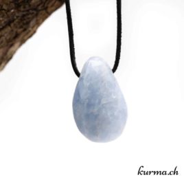 Calcite bleue - Pendentif en pierre percée - N°5949.3 • calcite bleu pendentif en pierre 5949.3 02 Calcite bleue pendentif