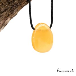 Calcite Orange - Collier en pierre percée - N°7895.3 • calcite jaune pendentif en pierre 7895.3 02 Calcite orange collier