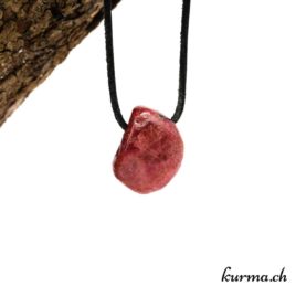 Rhodonite - Collier en pierre percée - N°8492.6 • rhodonite pendentif en pierre 8492.6.2 Rhodonite collier