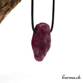Rubis - Pendentif en pierre percée - N°8496.3 • rubis pendentif en pierre 8496.3.2 Rubis pendentif