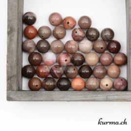 Bois pétrifié - Perles 10-10,5mm - N°8257 • Bois petrifie 10 105mm 8257 Perles Bois fossilisé 10mm