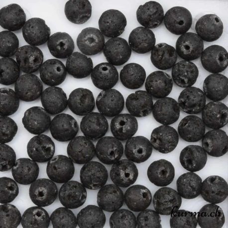 Perles de lave noir 6mm