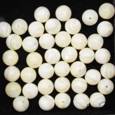 perles nacre blanche 10mm