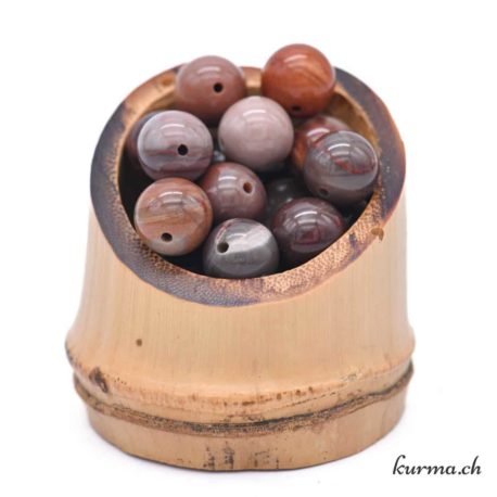 Perle Bois Pétrifié 10-10.5mm 1 disponible dans la boutique en ligne Kûrma. Votre magasin de pierre et minéraux en suisse