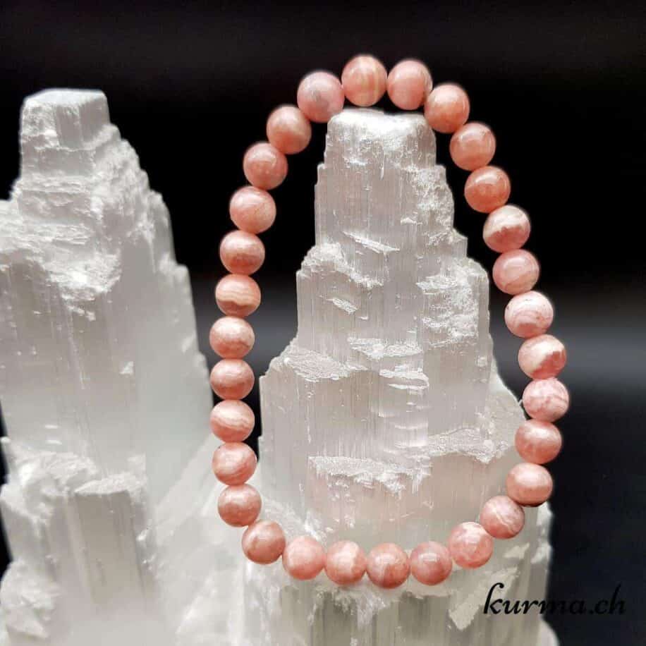 Bracelet En Rhodocrosite Naturelle Argentine 6-12mm - Pierre De Guérison - Fait Main Adjustable
