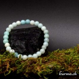 Bracelet Amazonite claire - 6,5-7mm - N°8887 • Bracelet en perles amazonite claire 6mm 8887 1 Bracelet Amazonite claire 7mm