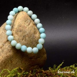 Bracelet Amazonite claire mate - 8,5mm - N°8890 • Bracelet en perles amazonite claire matte 8mm 8890 1 Bracelet Amazonite claire mate 8mm