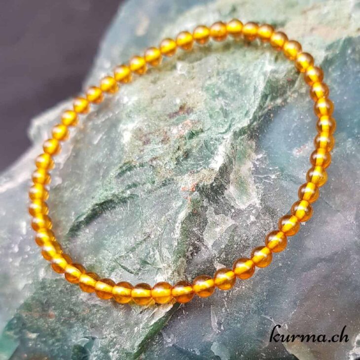 Bracelet En Ambre Naturel à 4 Fils - Sans Fermoir, Élastique, Longueur 20cm, Neuf